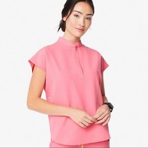 Figs NEON PINK Rafaela Scrub Top NWT